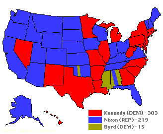 1960 electoral map | The Public Professor